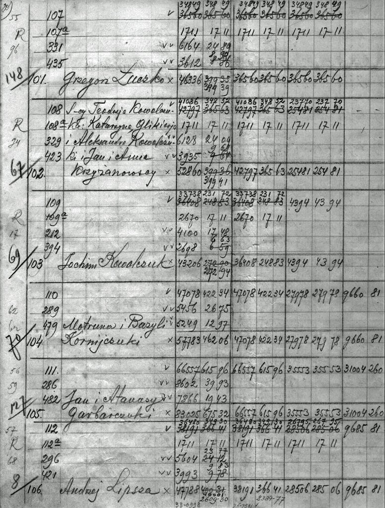 KKE 5966-21.jpg - Dok. Scalenie gruntów (częsciowa scany czarno-białe), Krupy, gmina Poddębice, powiat Łuck, 1934 r.